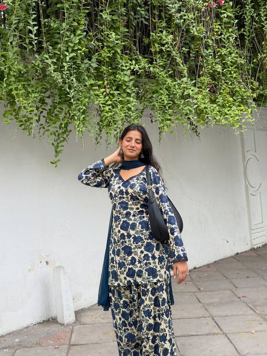 Elegant Cotton Floral Print Ethnic Kurta Set for Women