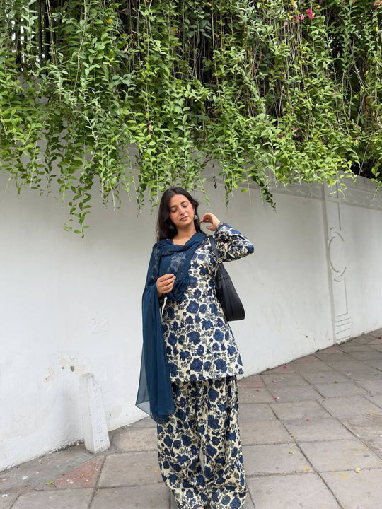 Elegant Cotton Floral Print Ethnic Kurta Set for Women