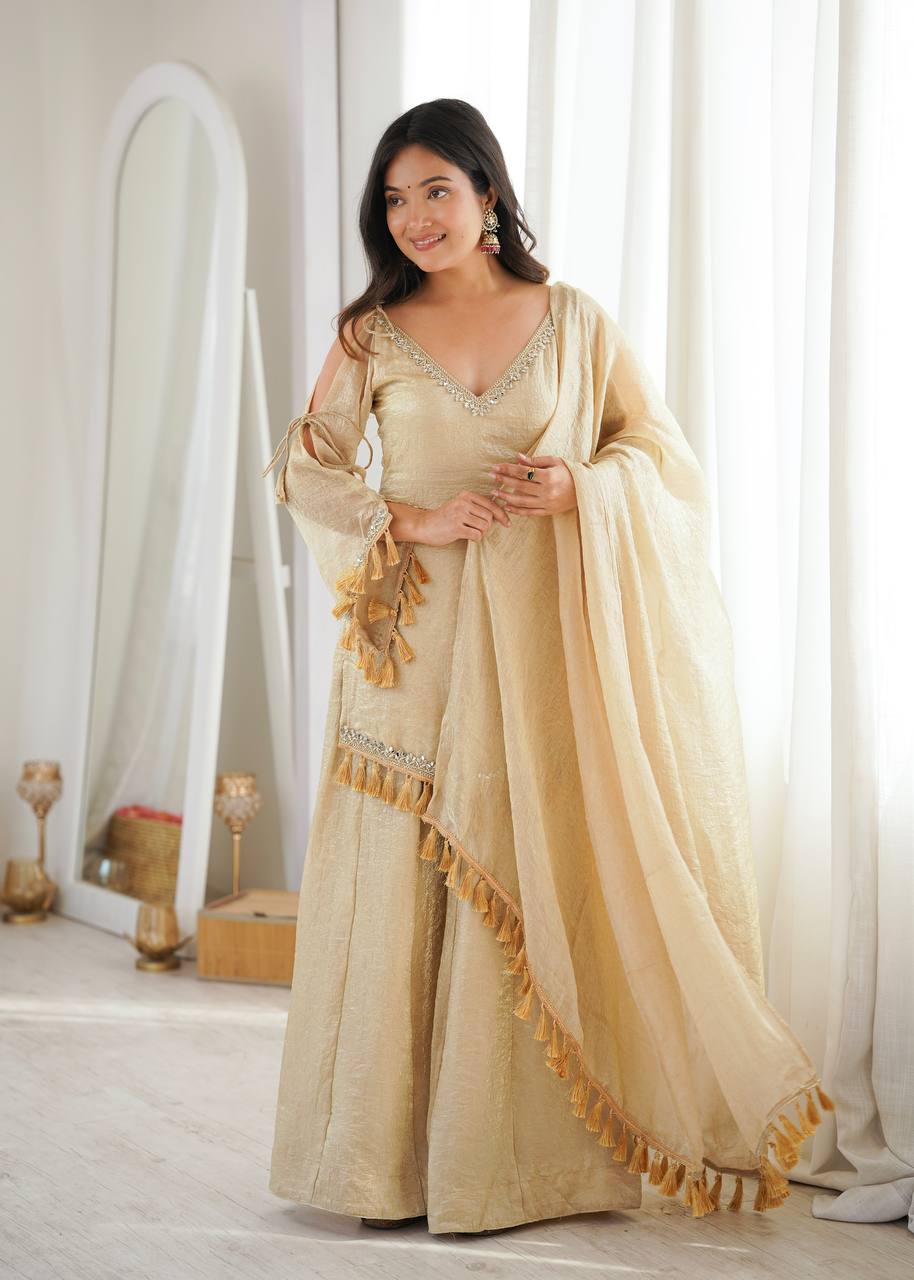 Mirror Lace Doremon Crush Palazzo Set