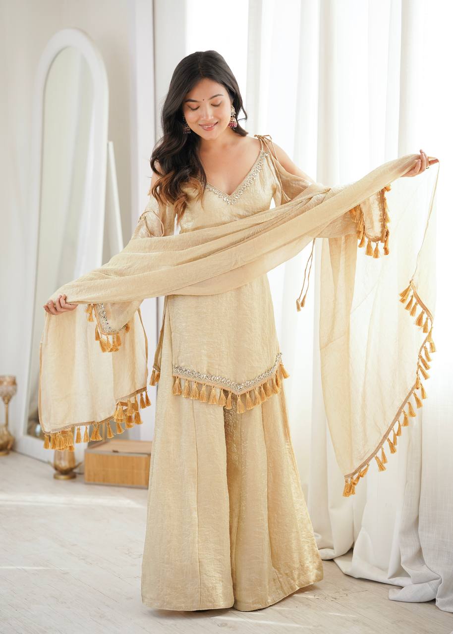 Mirror Lace Doremon Crush Palazzo Set