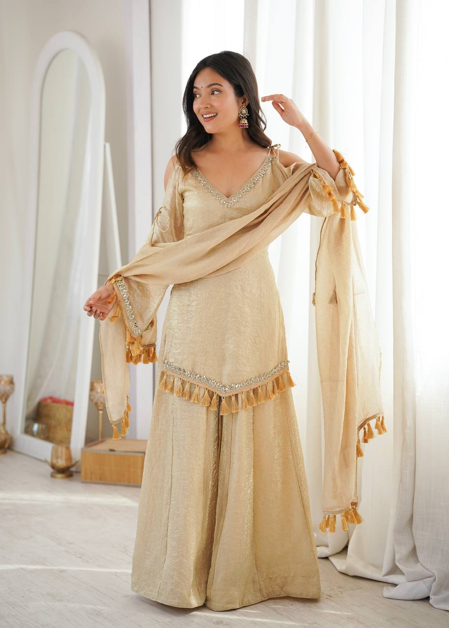 Mirror Lace Doremon Crush Palazzo Set