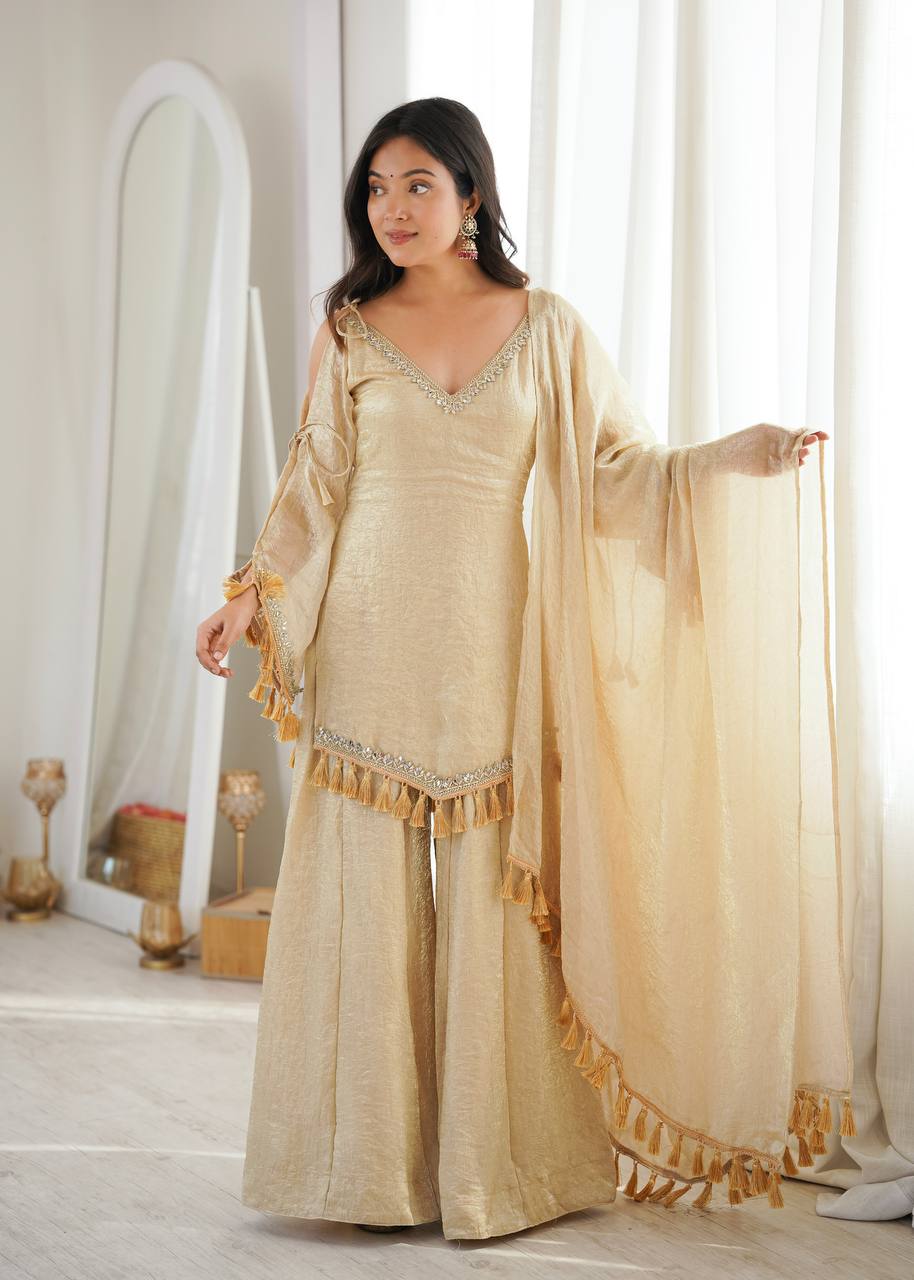 Mirror Lace Doremon Crush Palazzo Set