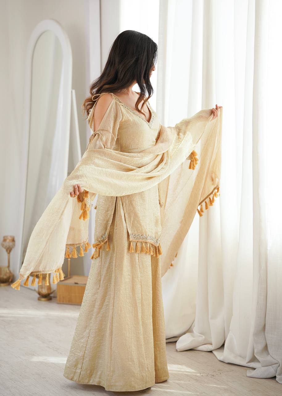 Mirror Lace Doremon Crush Palazzo Set