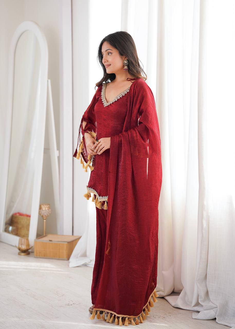 Mirror Lace Doremon Crush Palazzo Set