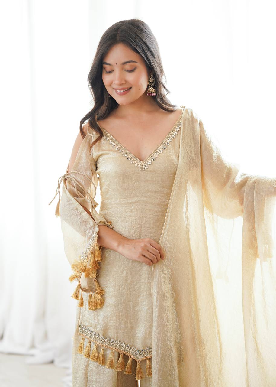 Mirror Lace Doremon Crush Palazzo Set