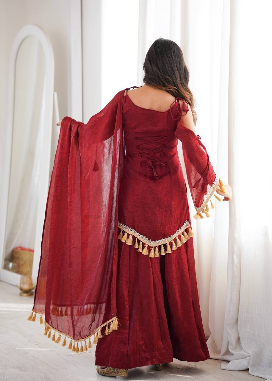Mirror Lace Doremon Crush Palazzo Set